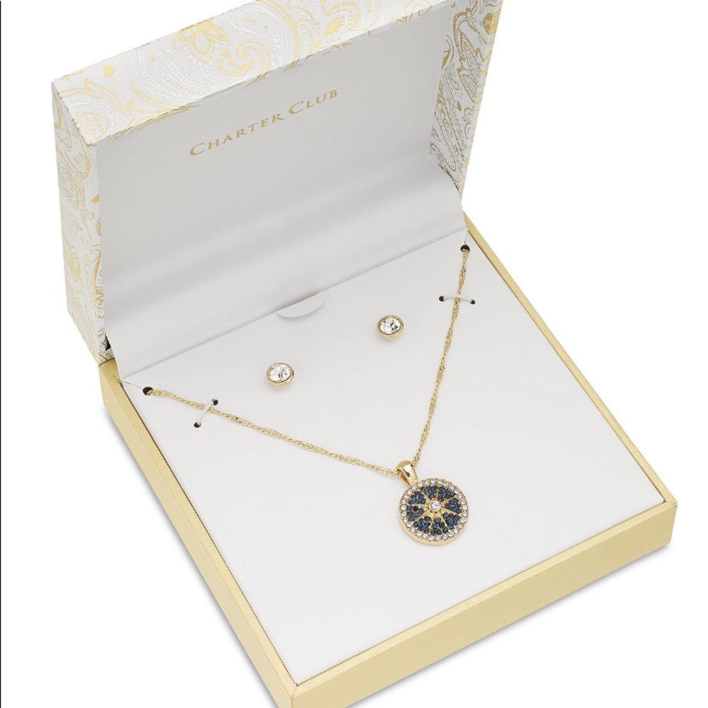 Charter Club Gold-Tone Necklace and Earrings
